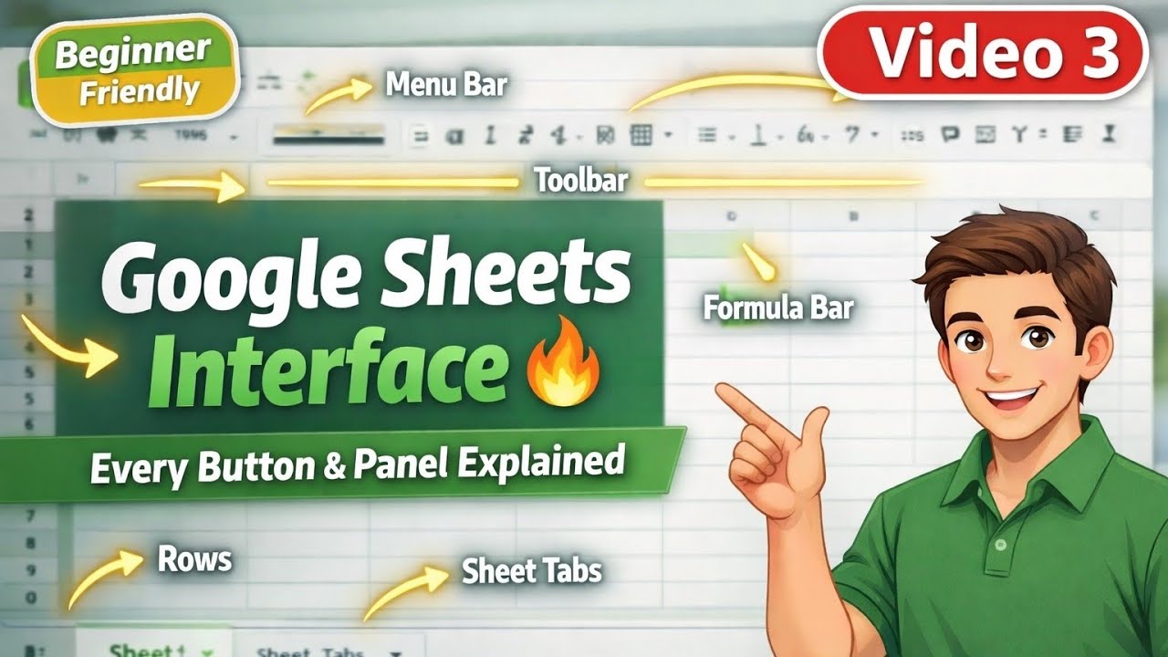 Google Sheets Interface Tutorial in Hindi | Learn Every Button & Panel