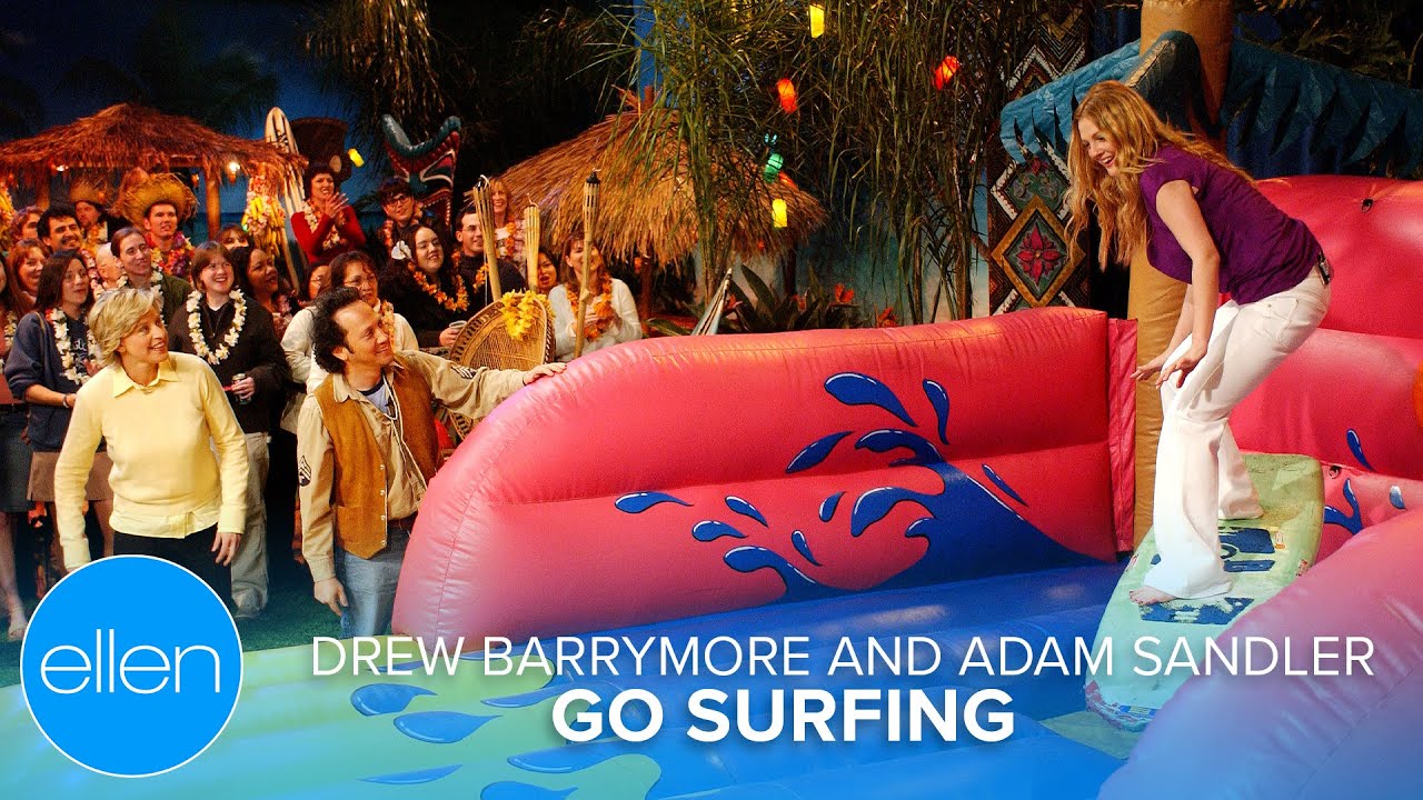 Adam Sandler and Drew Barrymore Go Surfing
