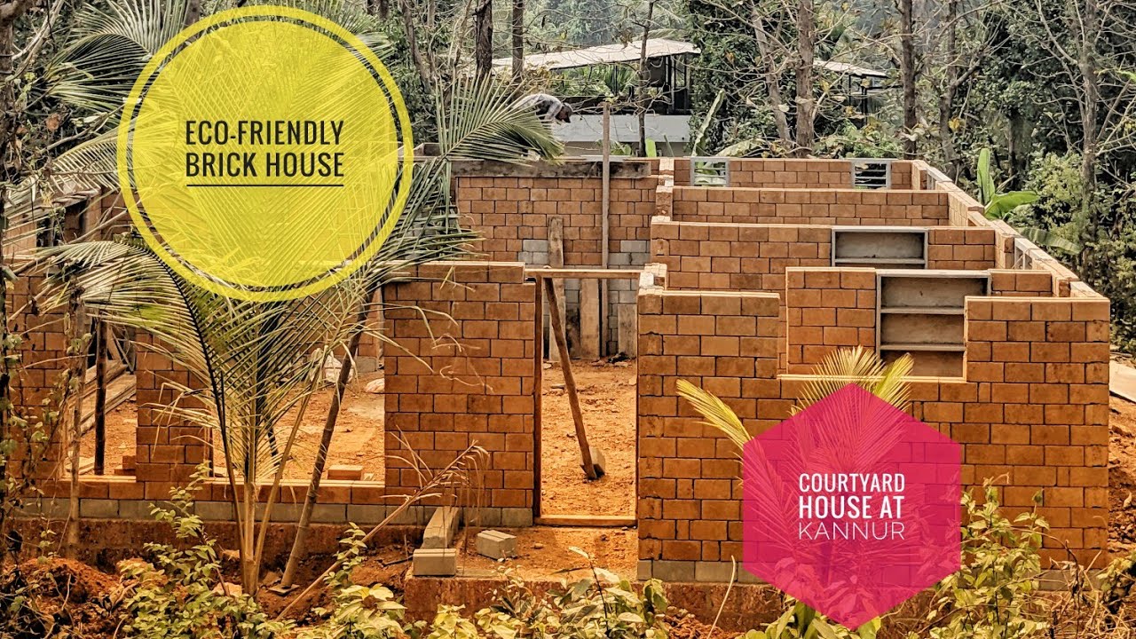 Brick house in Kannur | eco-friendly budget home|Inside courtyard house