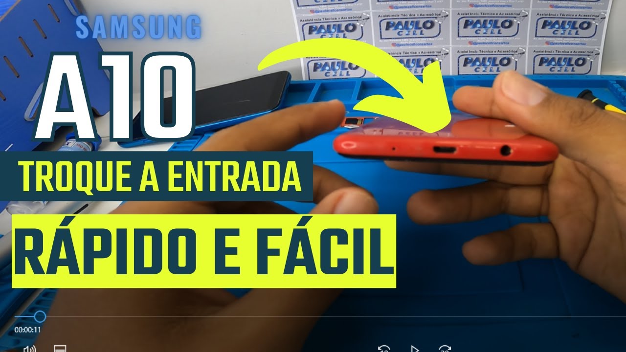 TROQUE O CONECTOR DE CARGA DO A10 RÁPIDO E FÁCIL EM 7 MINUTOS. plaquinha de carga completa.