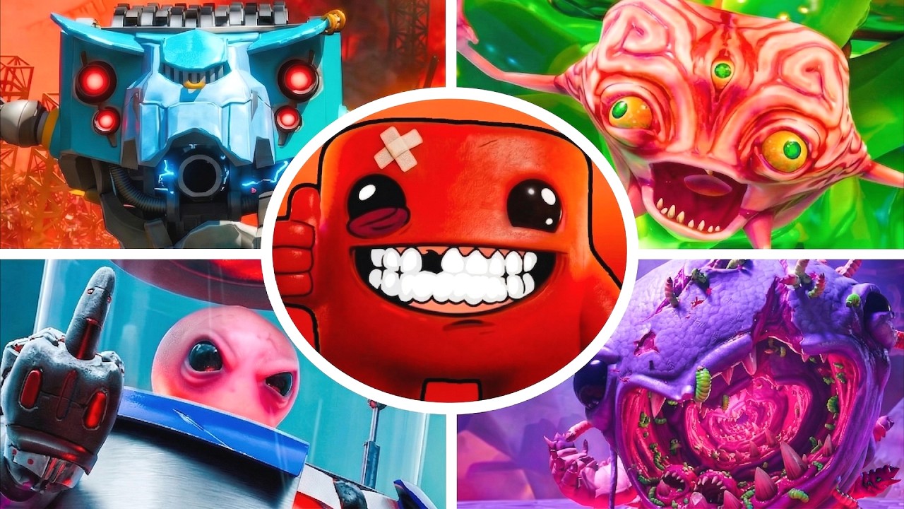 Super Meat Boy 3D - All Bosses + Cutscenes (No Damage)