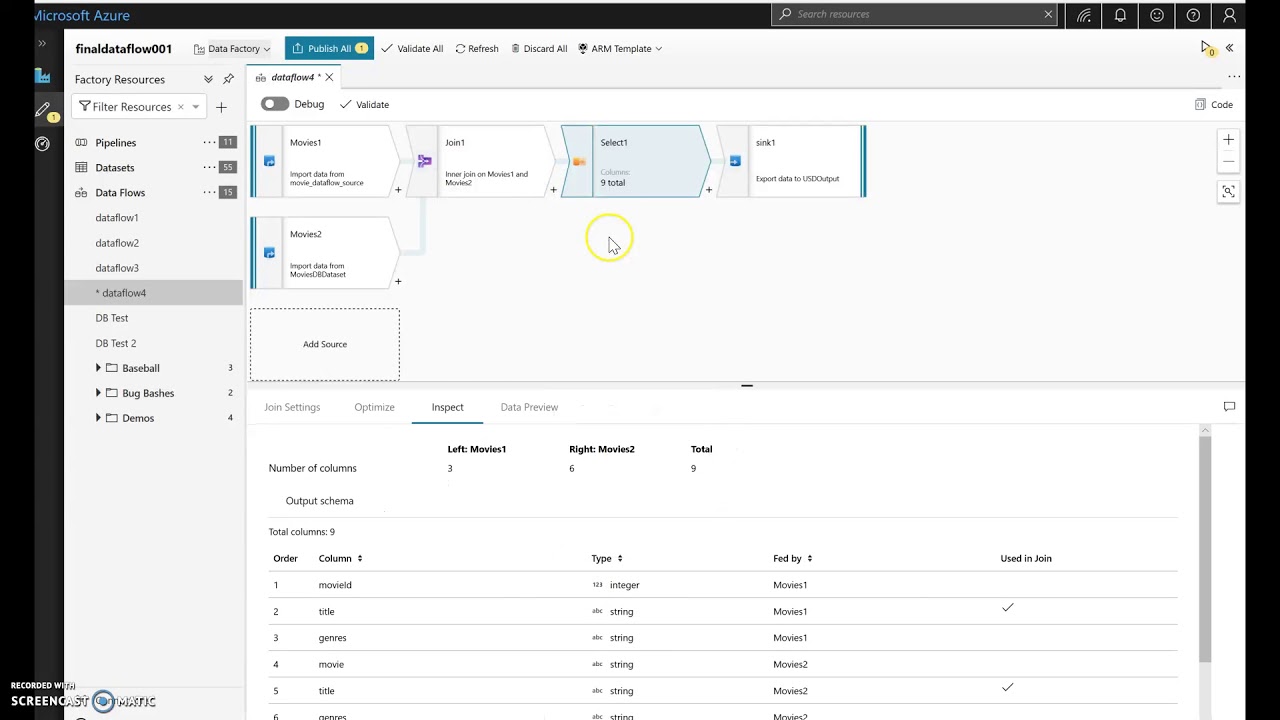 Azure Data Factory Data Flow: Joining Data