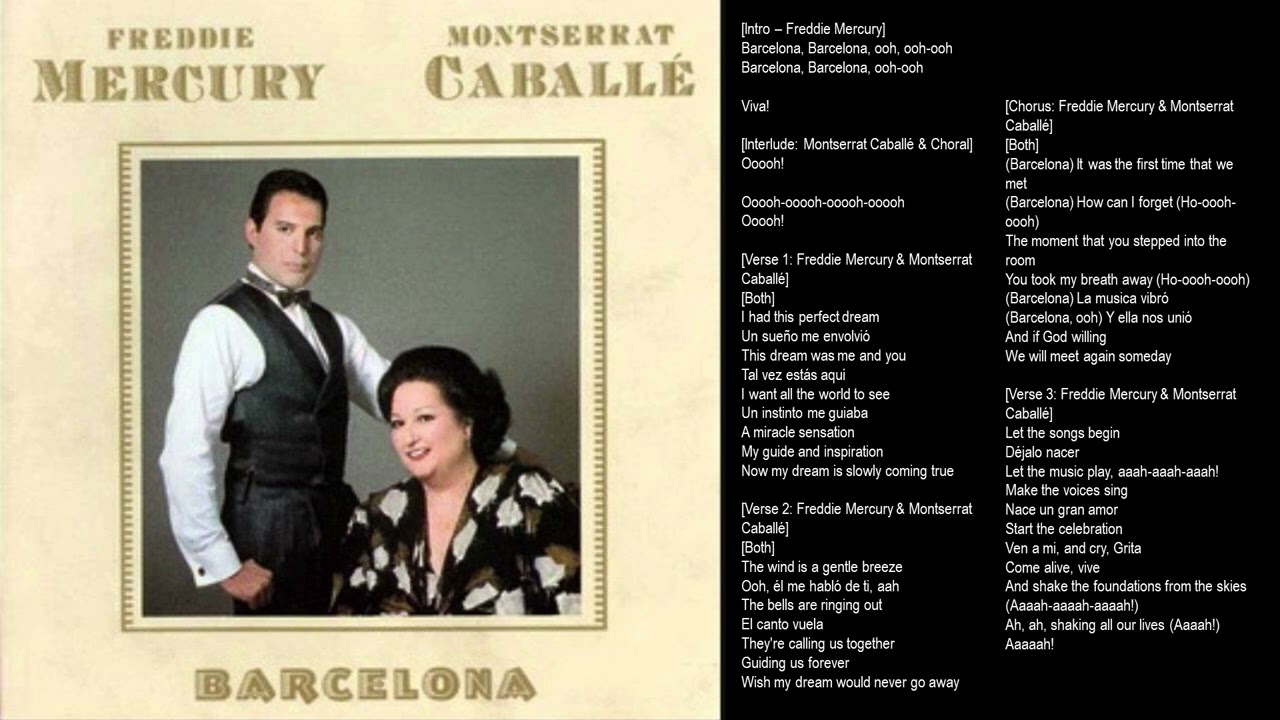 Freddie Mercury, Montserrat Caballé - Barcelona (Instrumental With Backing Vocals)