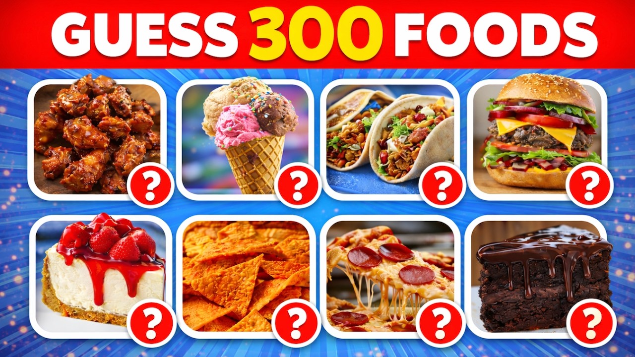 Guess the Food in 3 Seconds 🍕 | 300 Popular Foods Trivia Quiz | Guess the Food Challenge