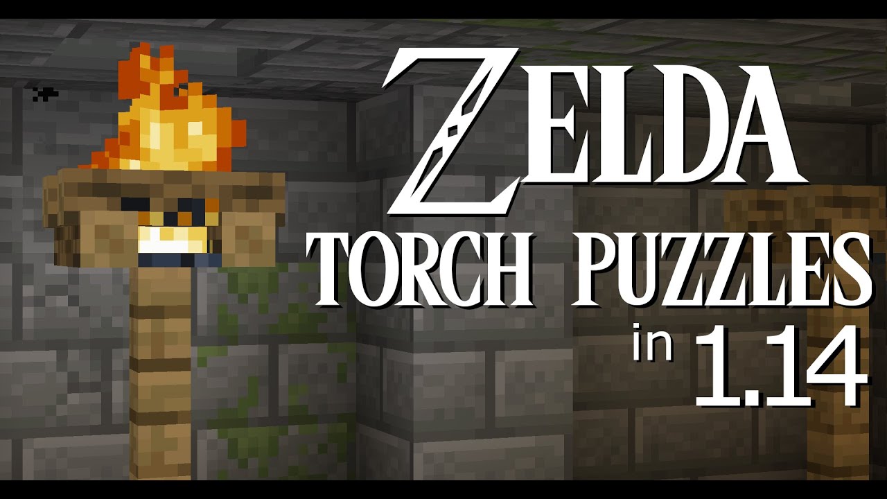 Zelda Torch Puzzles in Minecraft 1.14 [Command Block Tutorial]