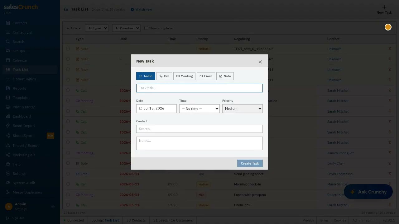 Calendar &mdash; your whole month at a glance | SalesCrunchCRM Tutorial