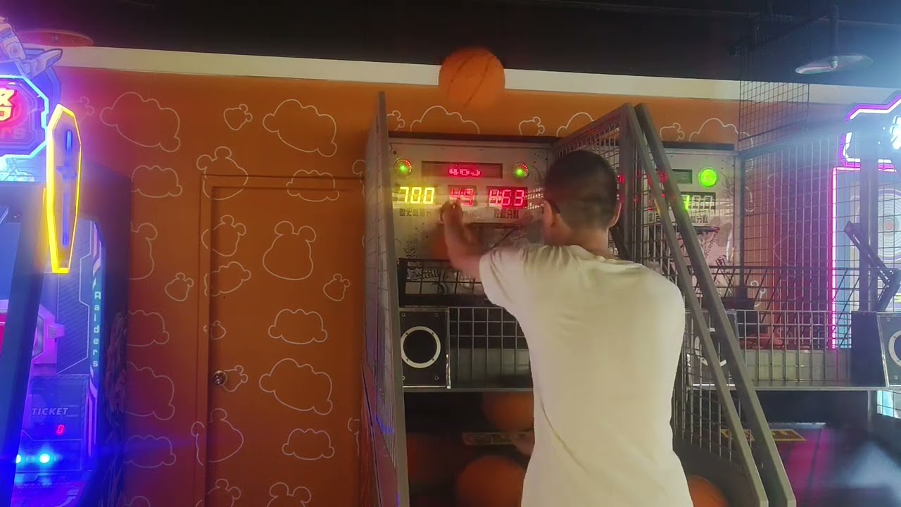 20260210@卡通尼樂園明曜店搖滾投籃機6顆🏀3人接力程度