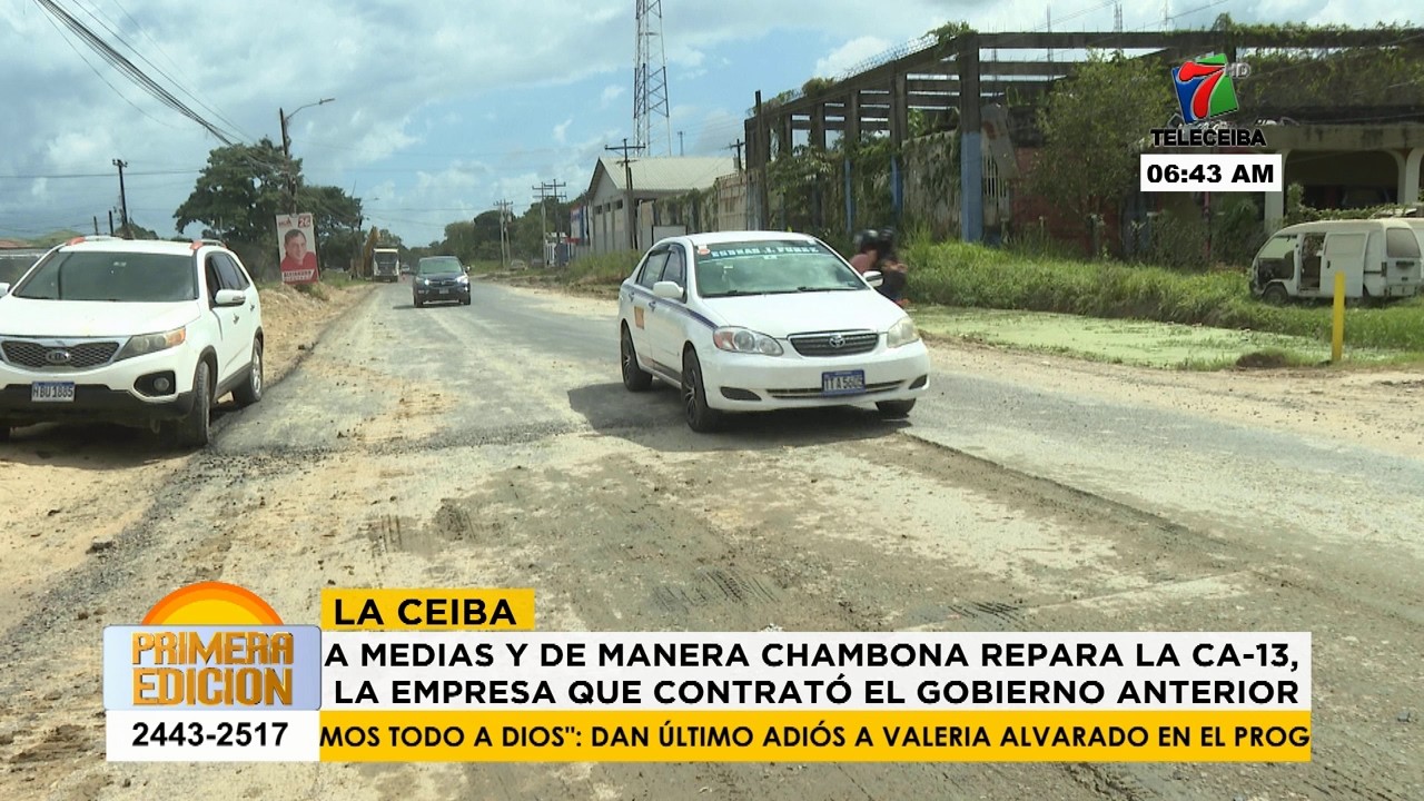 A medias y de manera ''chambona'' repara la CA-13, empresa contratada por el gobierno anterior