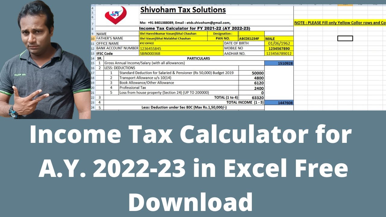 How To Calculate Income Tax manually FY 2021-22 Excel|Income Tax Calculator FY 2021-22 in excel free