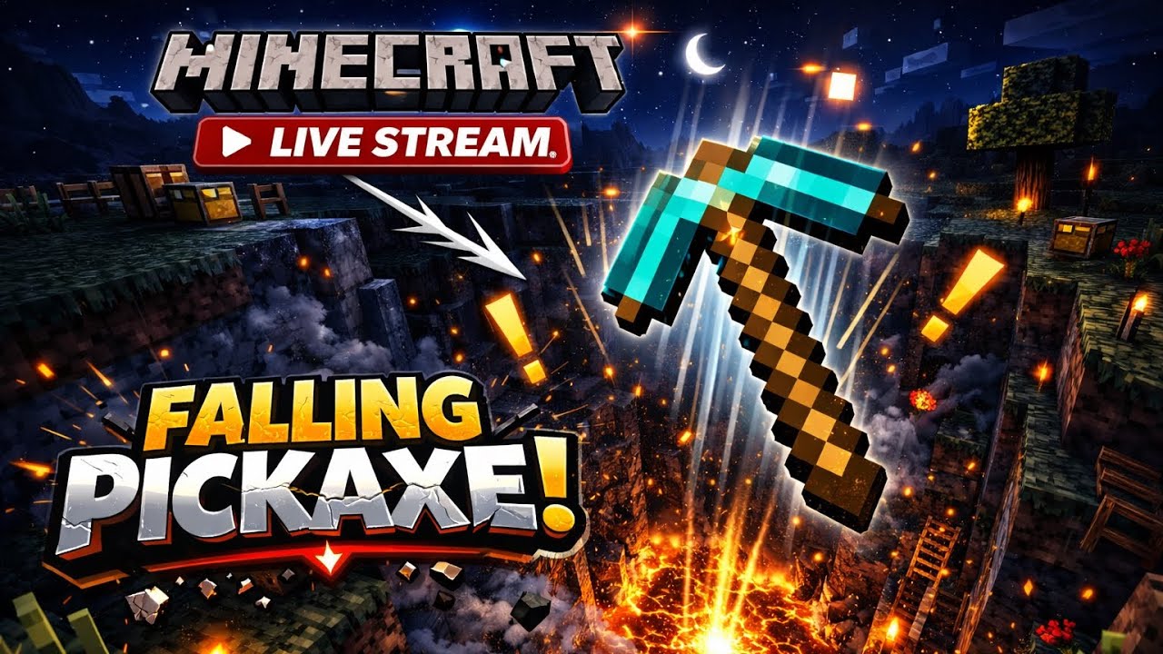 🔴 Minecraft Falling Pickaxe Live part-49 #shorts  #live