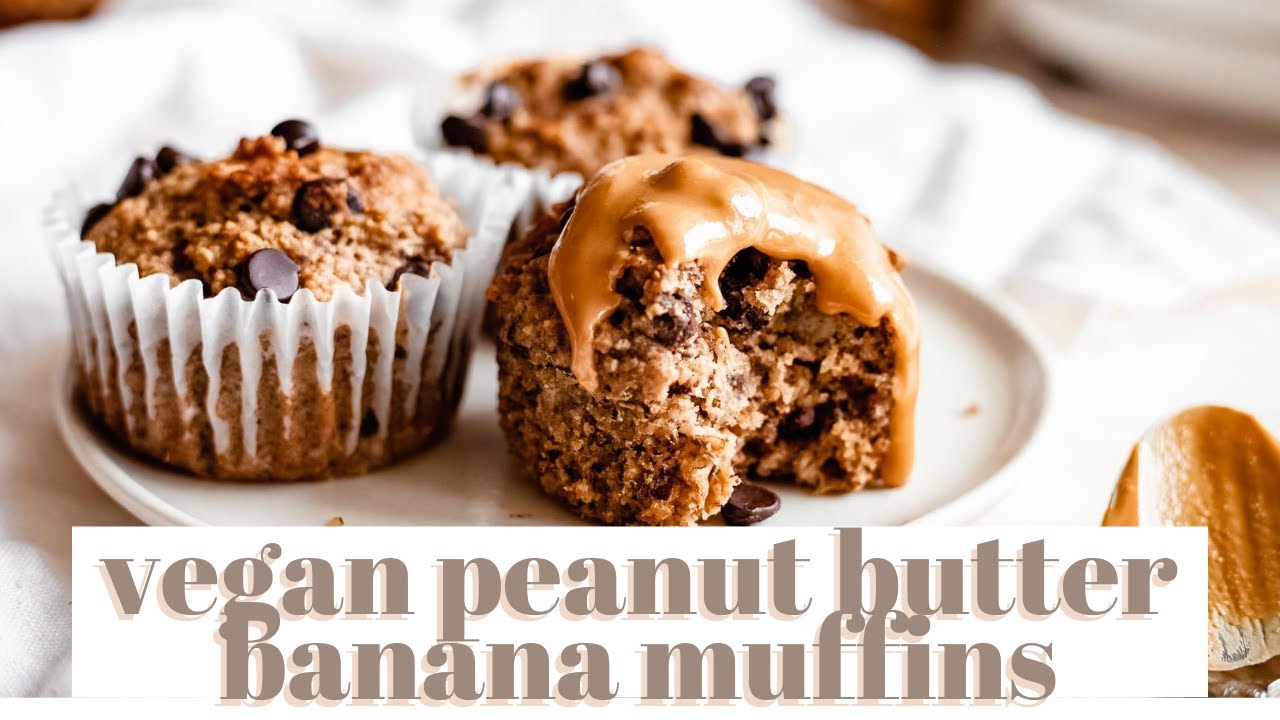 Healthy Peanut Butter Banana Muffins | VEGAN Low Sugar, Protein Packed!