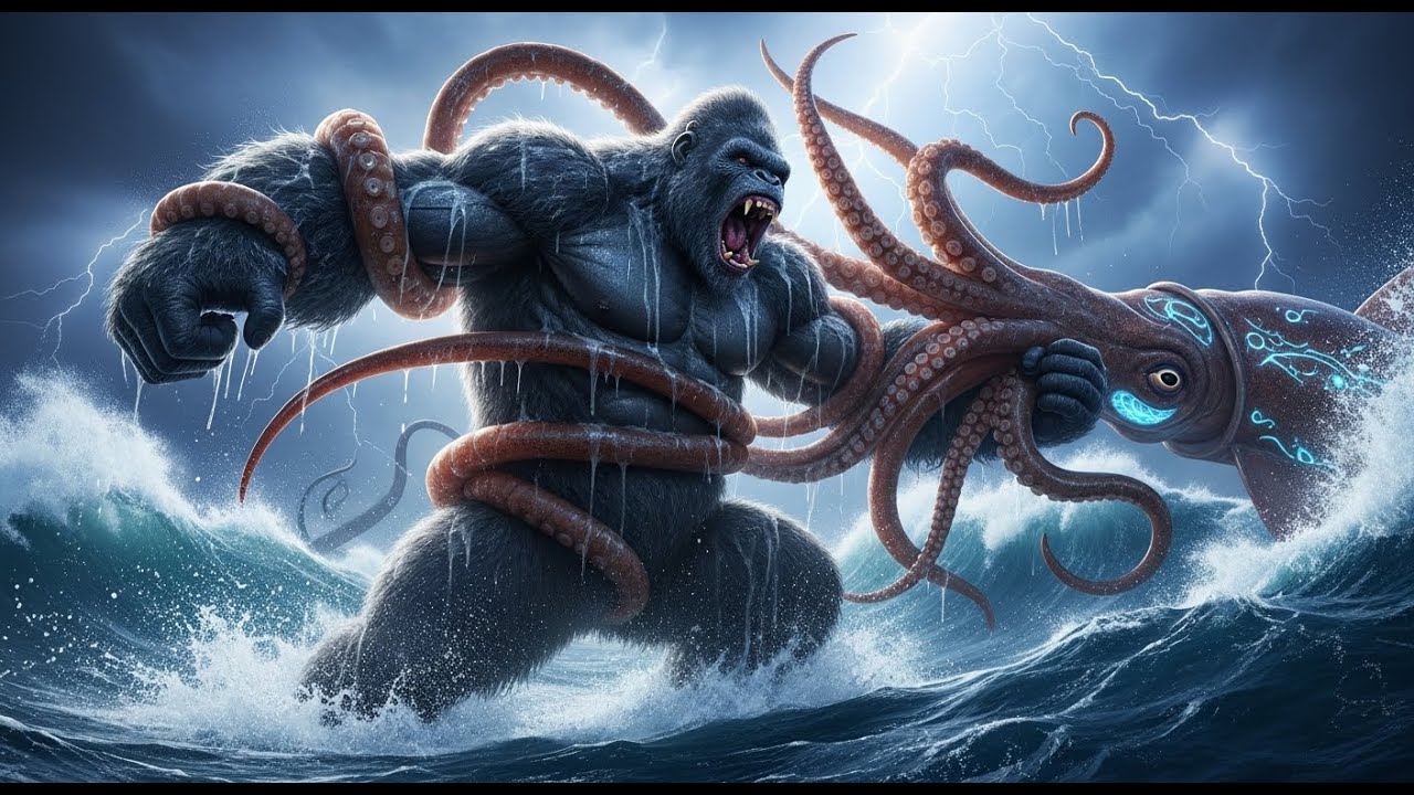 Absolute domination: EPIC BATTLE: Kong battle Giant Squid Monster War