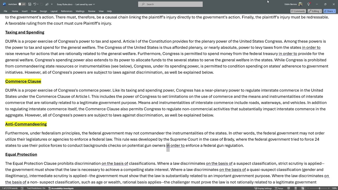 Florida Bar Exam Essay Rules from Past Exams - All Essay Subjects