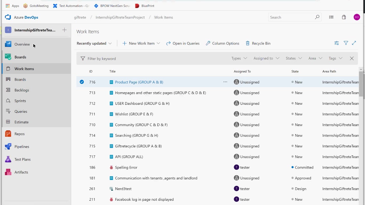 Class 11: Azure DevOps and Project assignment
