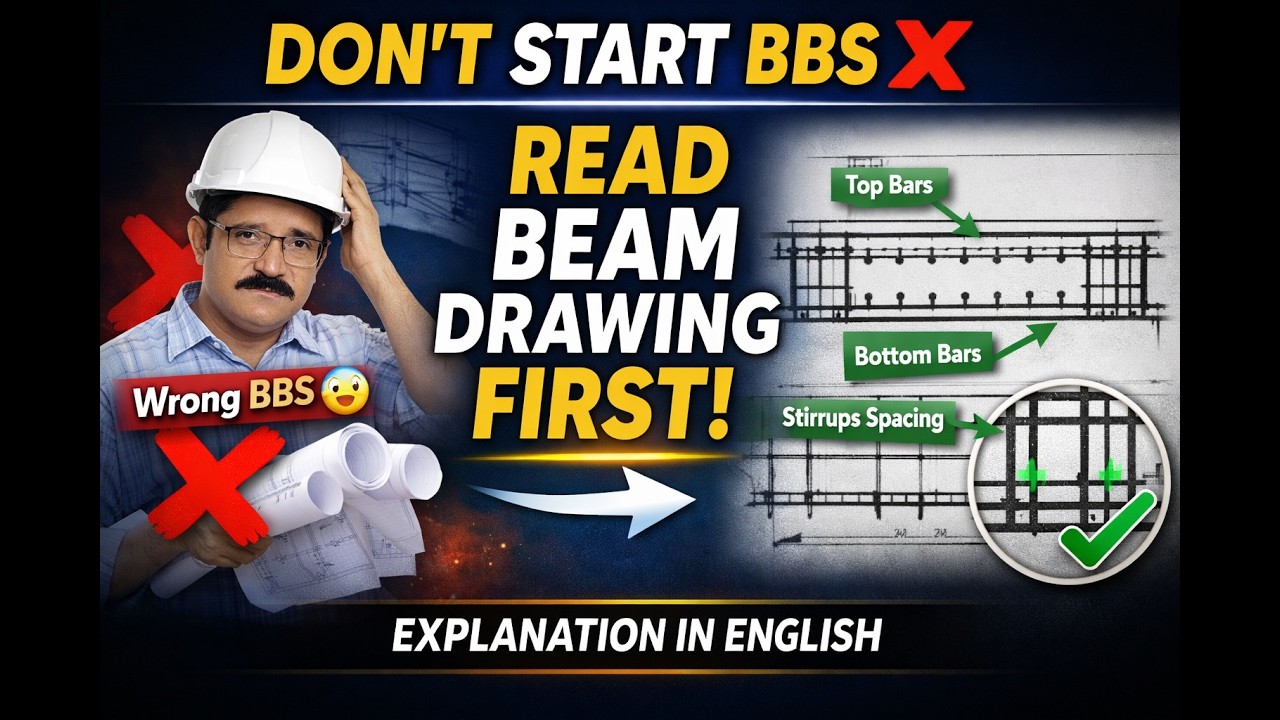 BBS Training | Beam Drawing Reading Before BBS | Avoid Costly Mistakes in Steel Calculation 🔥