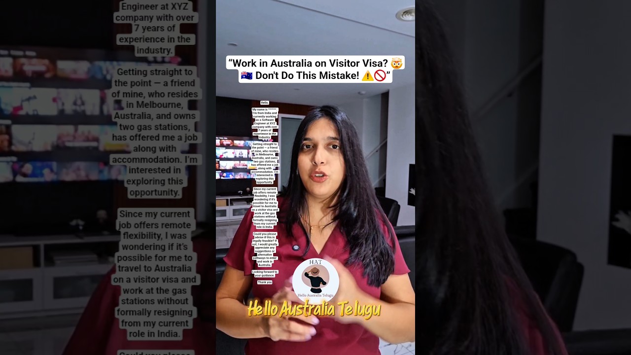 “Work in Australia on Visitor Visa? 🤯🇦🇺 Don't Do This Mistake! ⚠️🚫” 