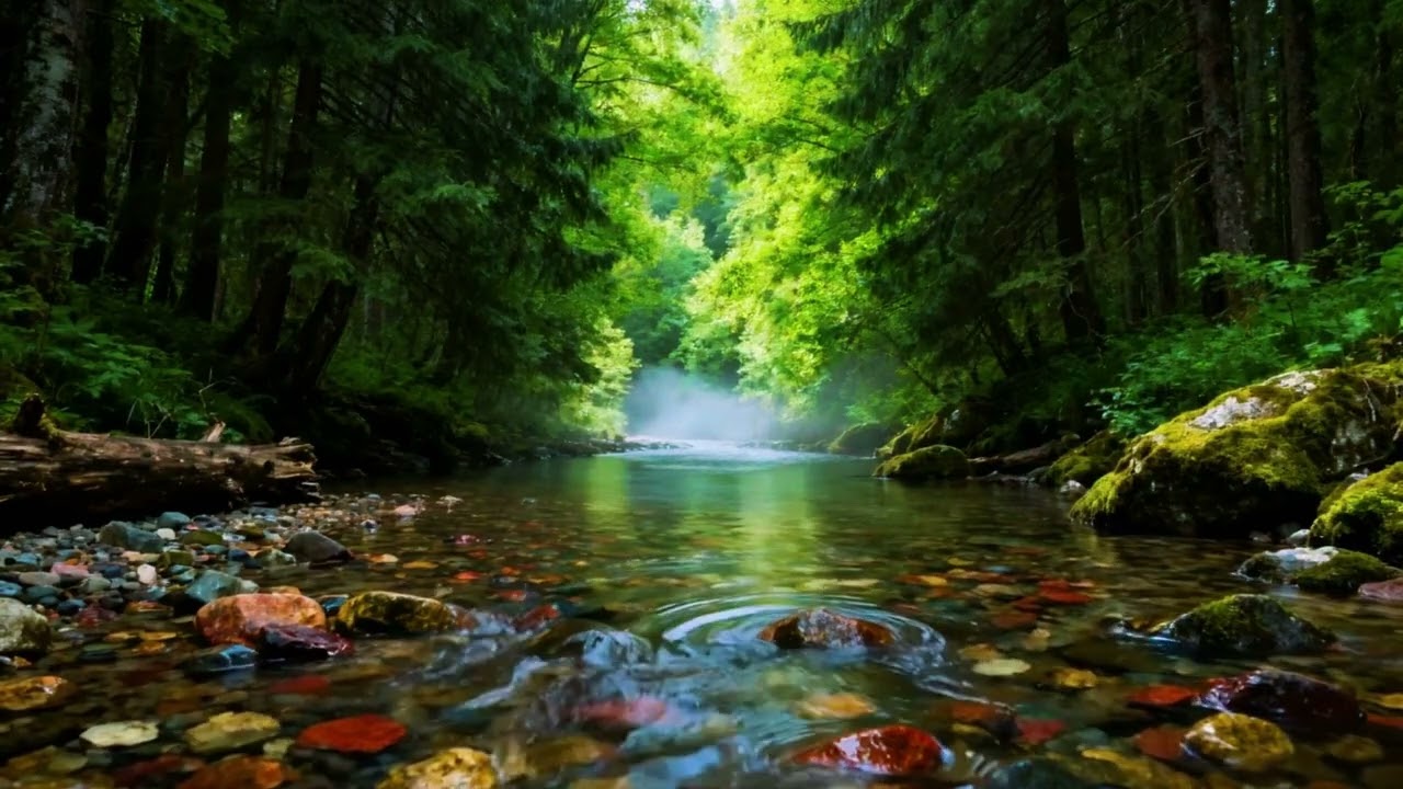 Tranquil Forest Sound and Bird Chirping, Water Flowing, Relaxation for Deep Sleep, Nature Ambience