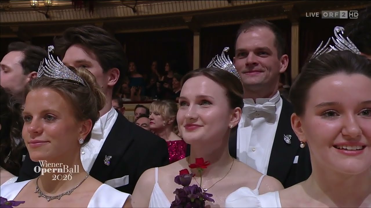 Wiener Opernball 2026 - Einzug der Debütantinnen und Debütanten