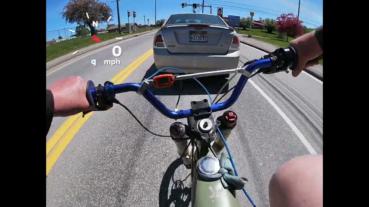 Motorized bicycle. As always, victorious over automobile 😂
