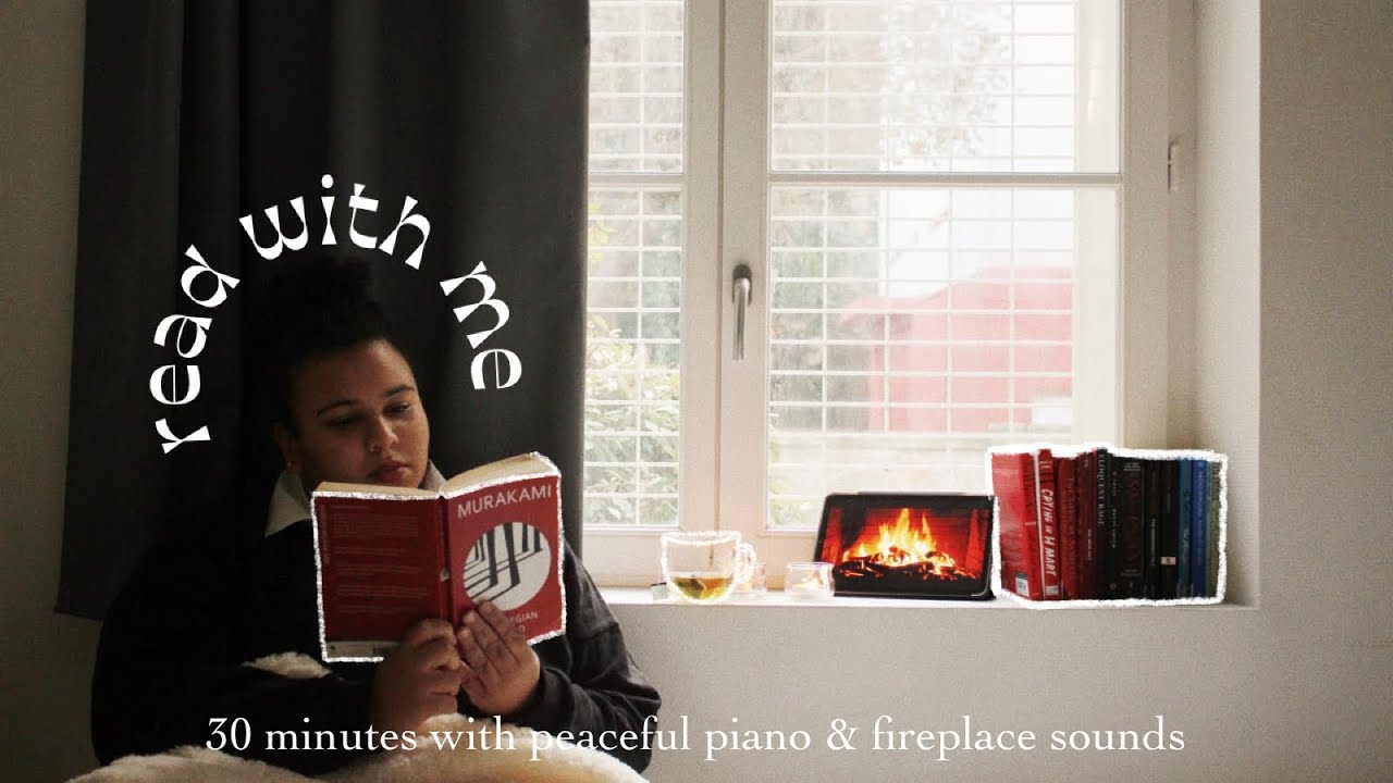 🍂 read with me aesthetic, with peaceful piano & fireplace asmr