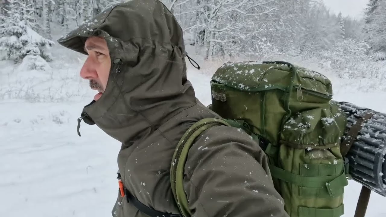 Winter hike after the snowstorm | Simple burger | Helikon-Tex Woodsman Anorak