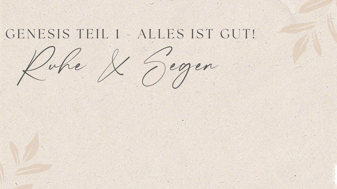 🌅 Ruhe & Segen | Die Genesis Reihe | EF-M Livestream