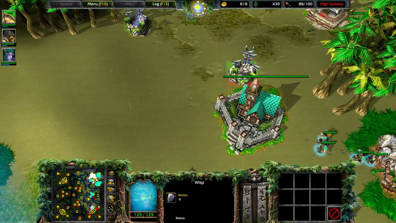 Warcraft 3 (Classic HD) - My Battle with my Nature based Heroes at Normal Difficulty (Night Elf) ⚔🏹🌙