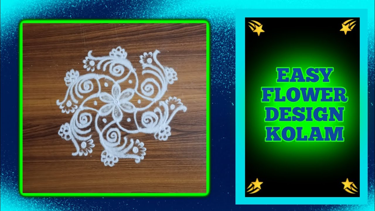 Easy Flower Design Kolam || ROVI RANGOLI