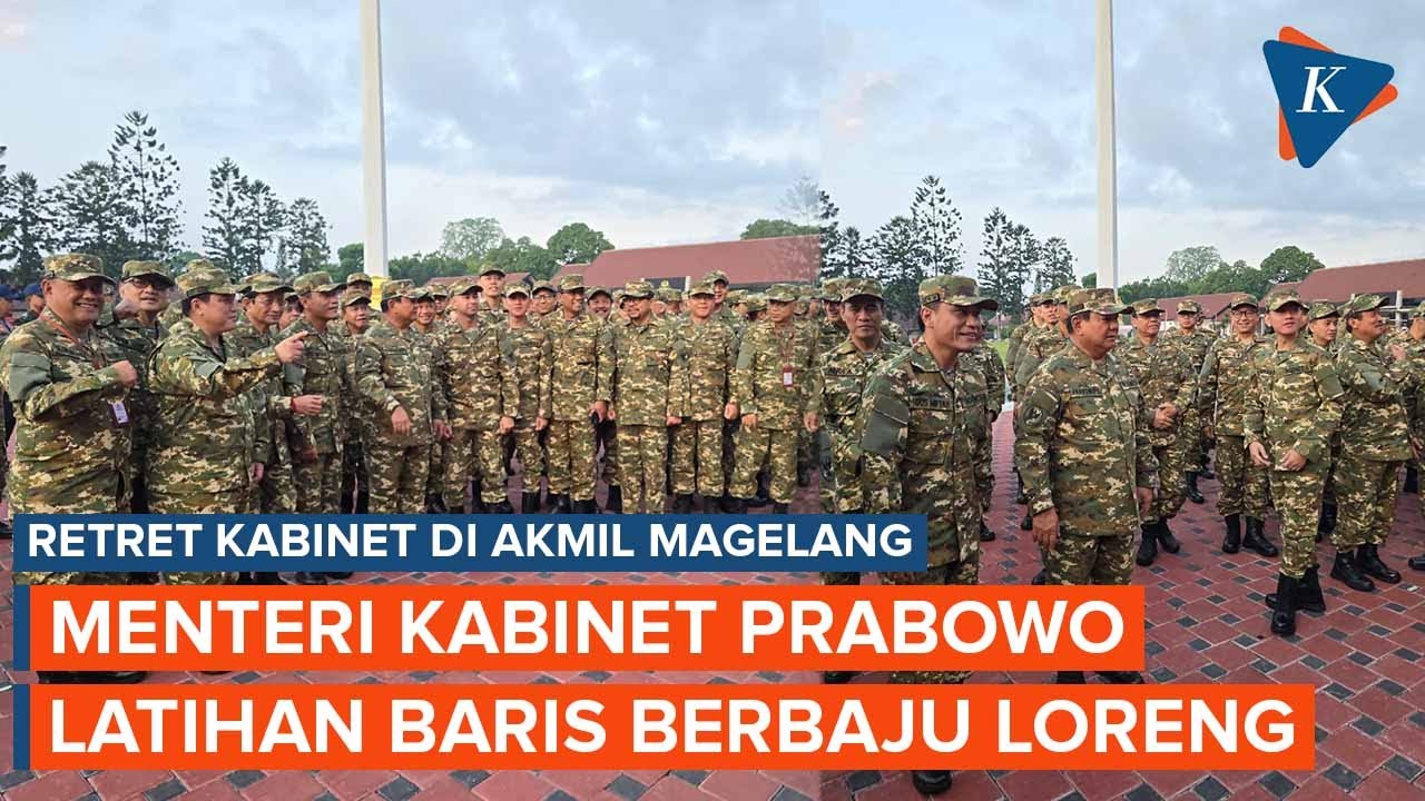 Hari Pertama Retreat Kabinet, Para Menteri Dibangunkan Pukul 04.00 WIB dan Latihan Baris-berbaris