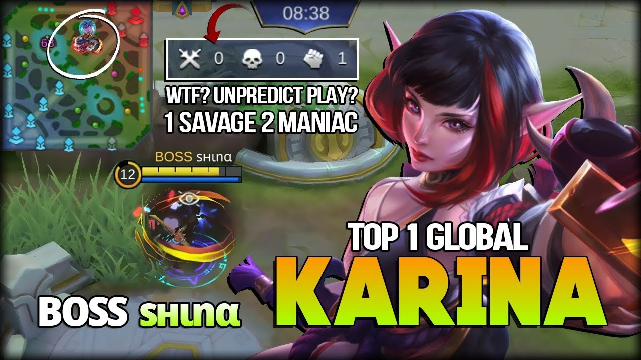 1 Savage 2 Maniac!! Unpredict Gameplay?! ѕнιnα Top 1 Global Karina - Mobile Legends
