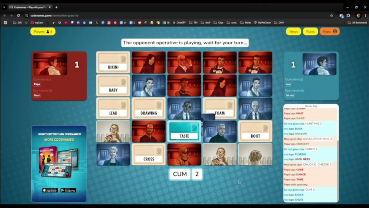 We're no longer in sync - Codenames