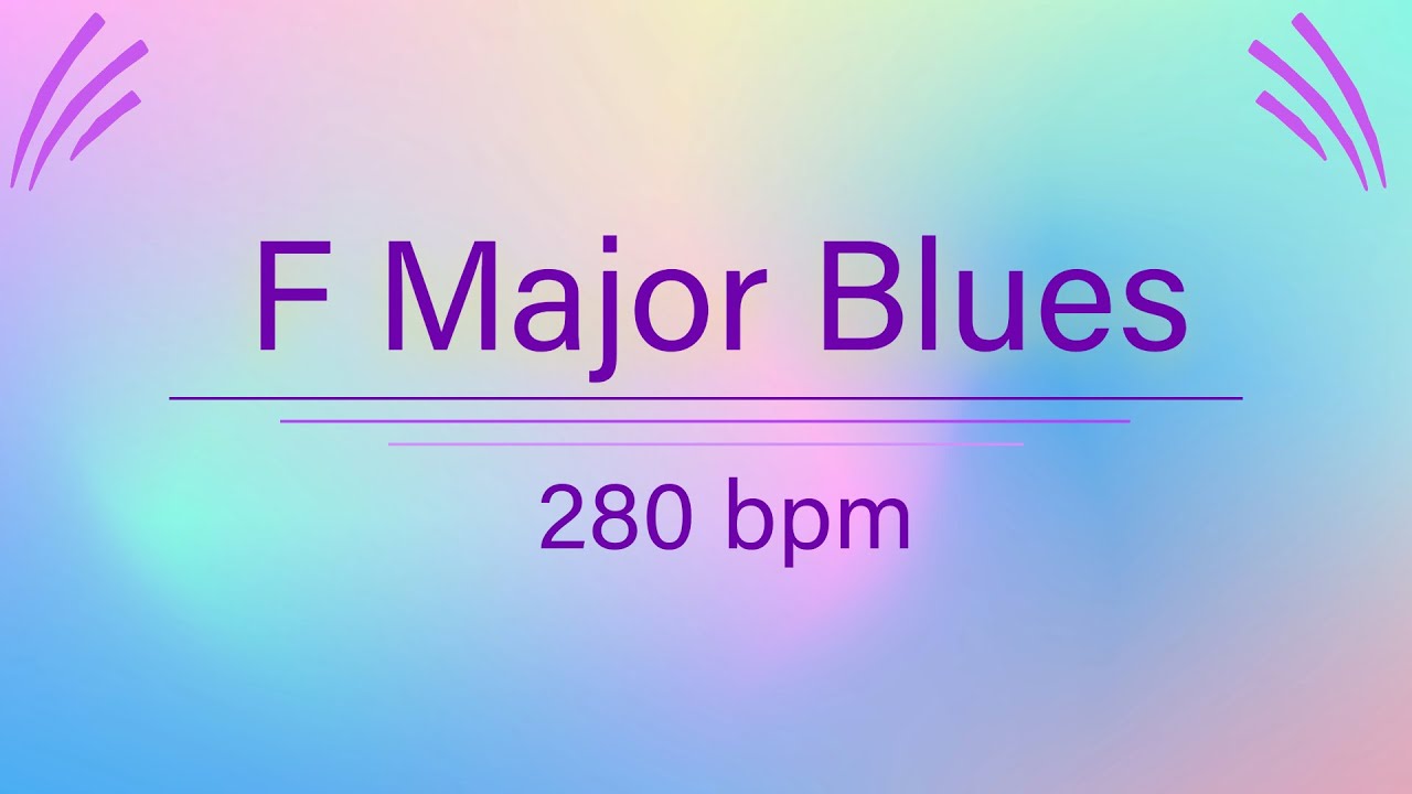 F Major Blues | 280 bpm | Jazz Swing | Play-Along Backing Track