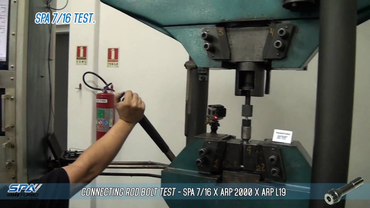 Connecting rod bolt test Tensile Strength - SPA 7/16 vs ARP 2000 (7/16) vs ARP L19 (7/16)