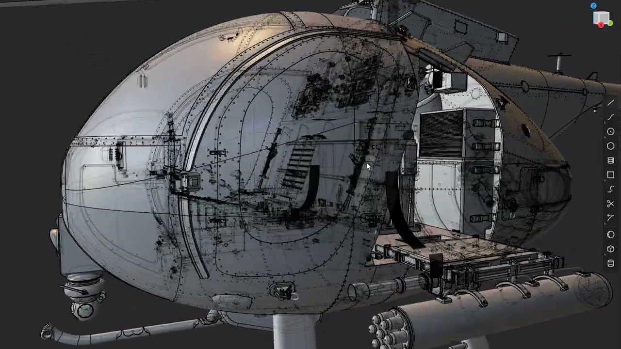 MH-6 Little Bird Helicopyer. 3D model work