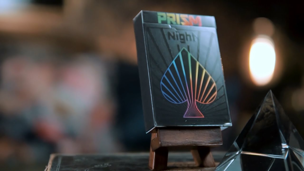 PRISM NIGHT PLAYING CARDS video CC - super cool black deck of cards w/ shiny gloss ink on each card