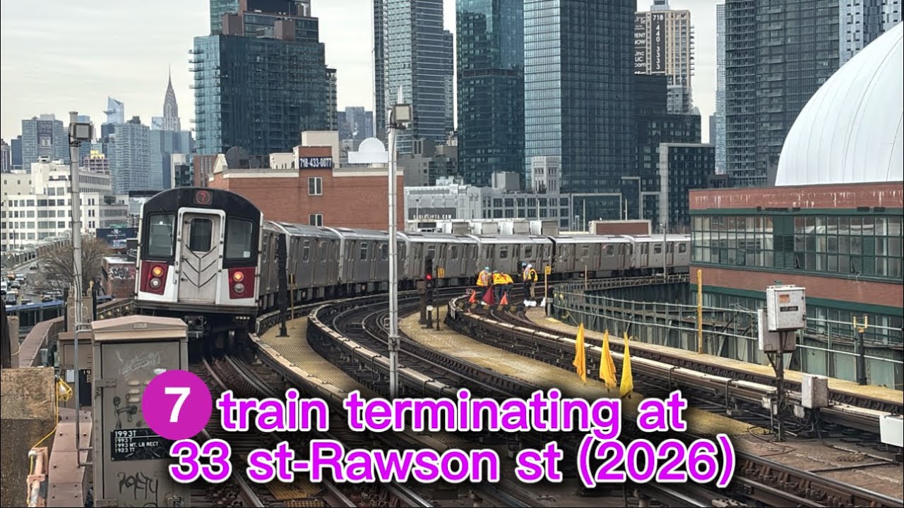 R188 7 train to 33 st-Rawson st & Signal Malfunction with Shuttle Bus Service (Feb 2026)