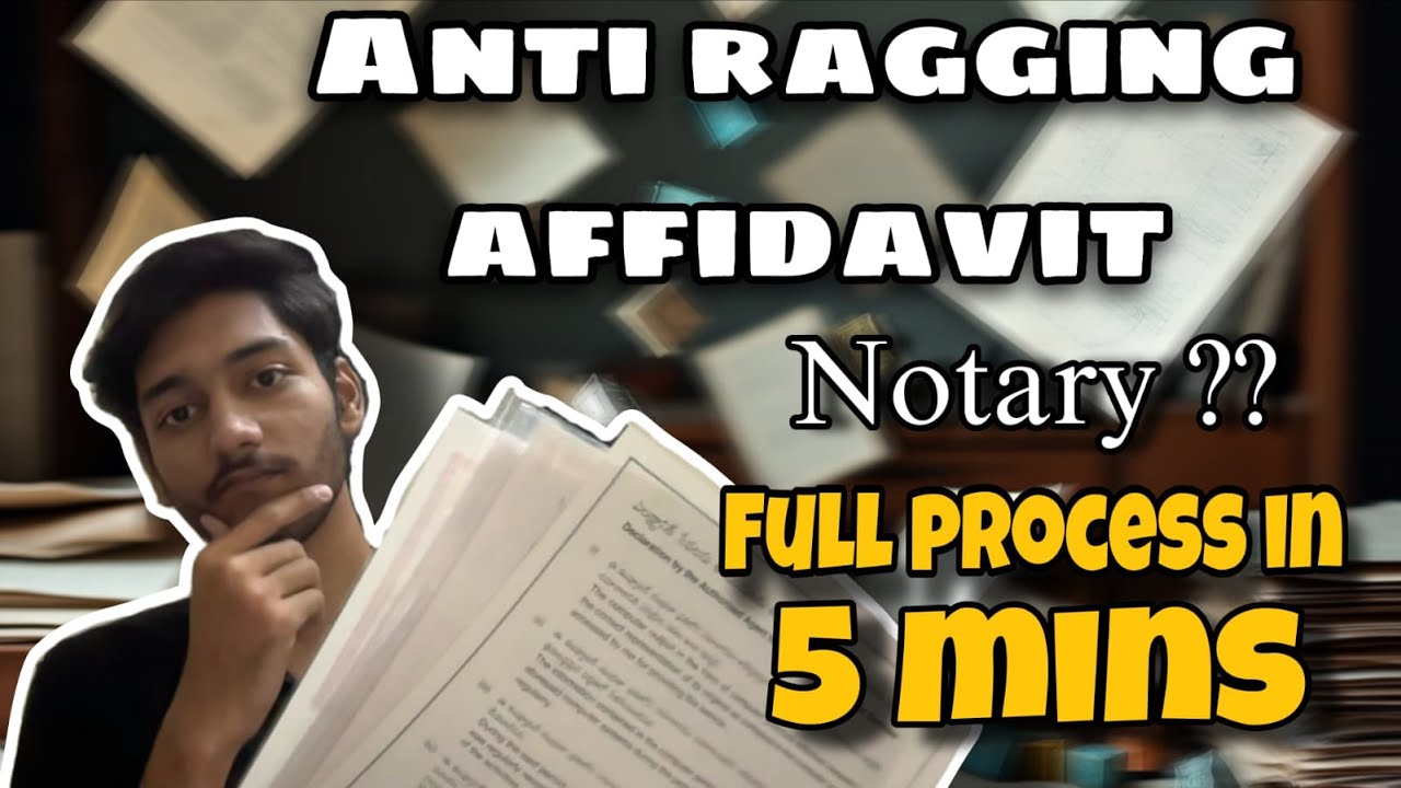 Anti ragging affidavit | Notary | Full details in 5 mins | Watch now | Important for freshers