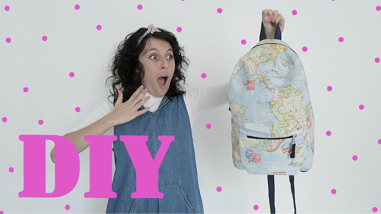 DIY REGRESO A CLASES! - MOCHILA TELA DE MAPA