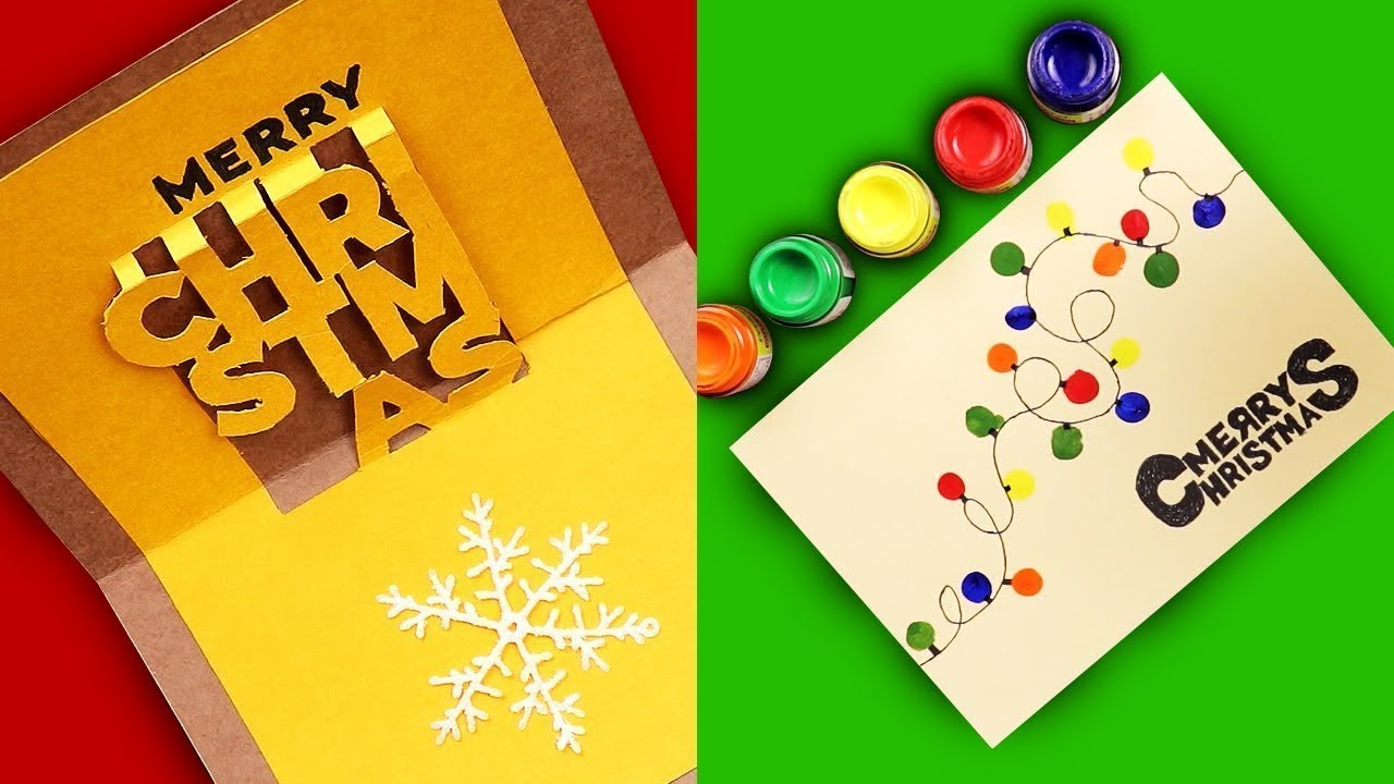 Last Minute Easy Christmas greeting cards handmade | Christmas greeting card making ideas