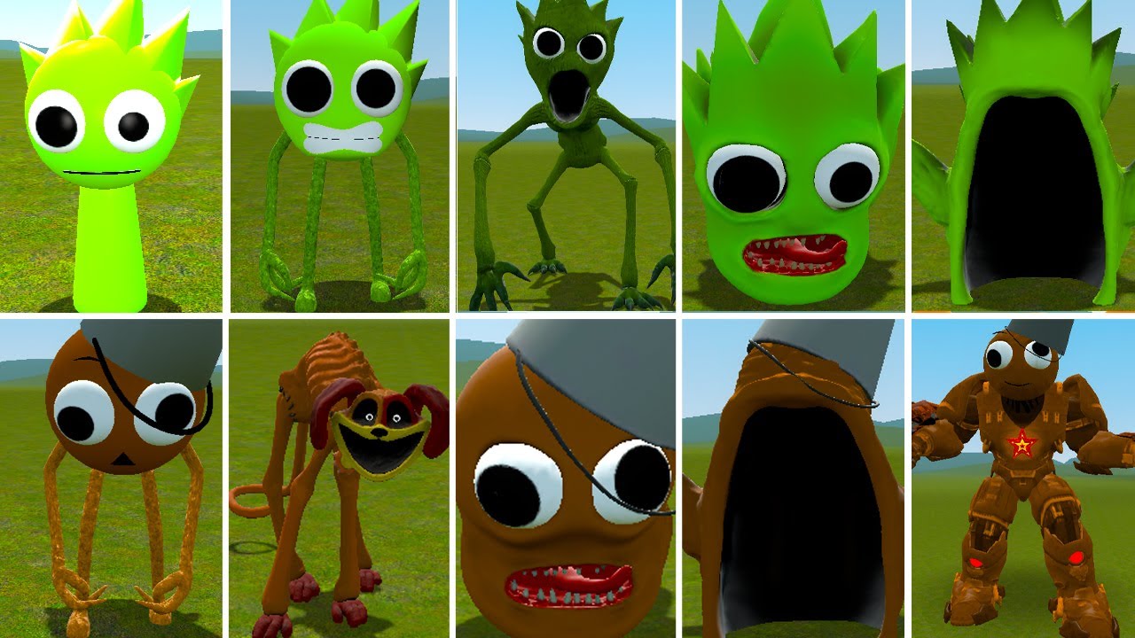 ALL NEW ZOOCHOSIS LIME SPRUNKI FAMILY VS ALL SPRUNKI BRUT TAPES FAMILY ? in Garrysmod!,...