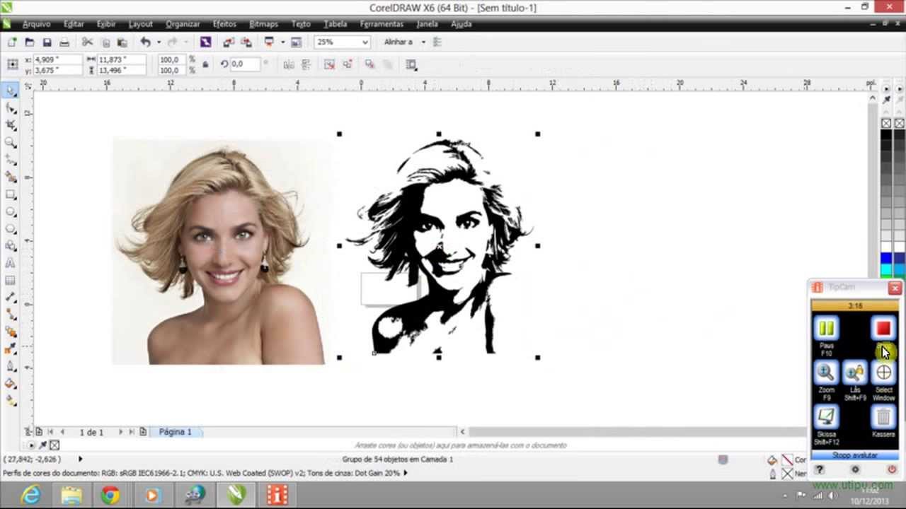 Transformando imagem em desenho CorelDrawX6