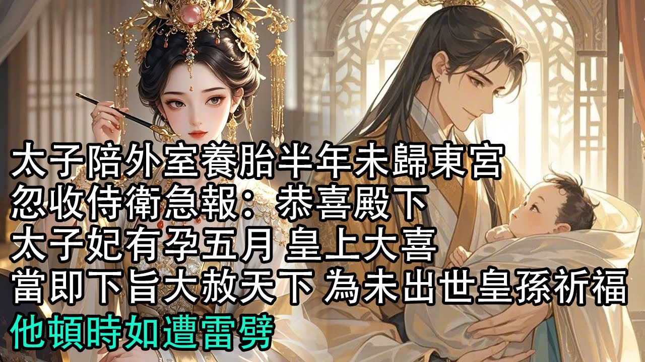 【一口氣看完】太子陪外室養胎半年未歸東宮，忽收侍衛急報：恭喜殿下，太子妃有孕五月，皇上大喜，當即下旨大赦天下，為未出世皇孫祈福！他頓時如遭雷劈#古言 #有聲小說 #情感故事