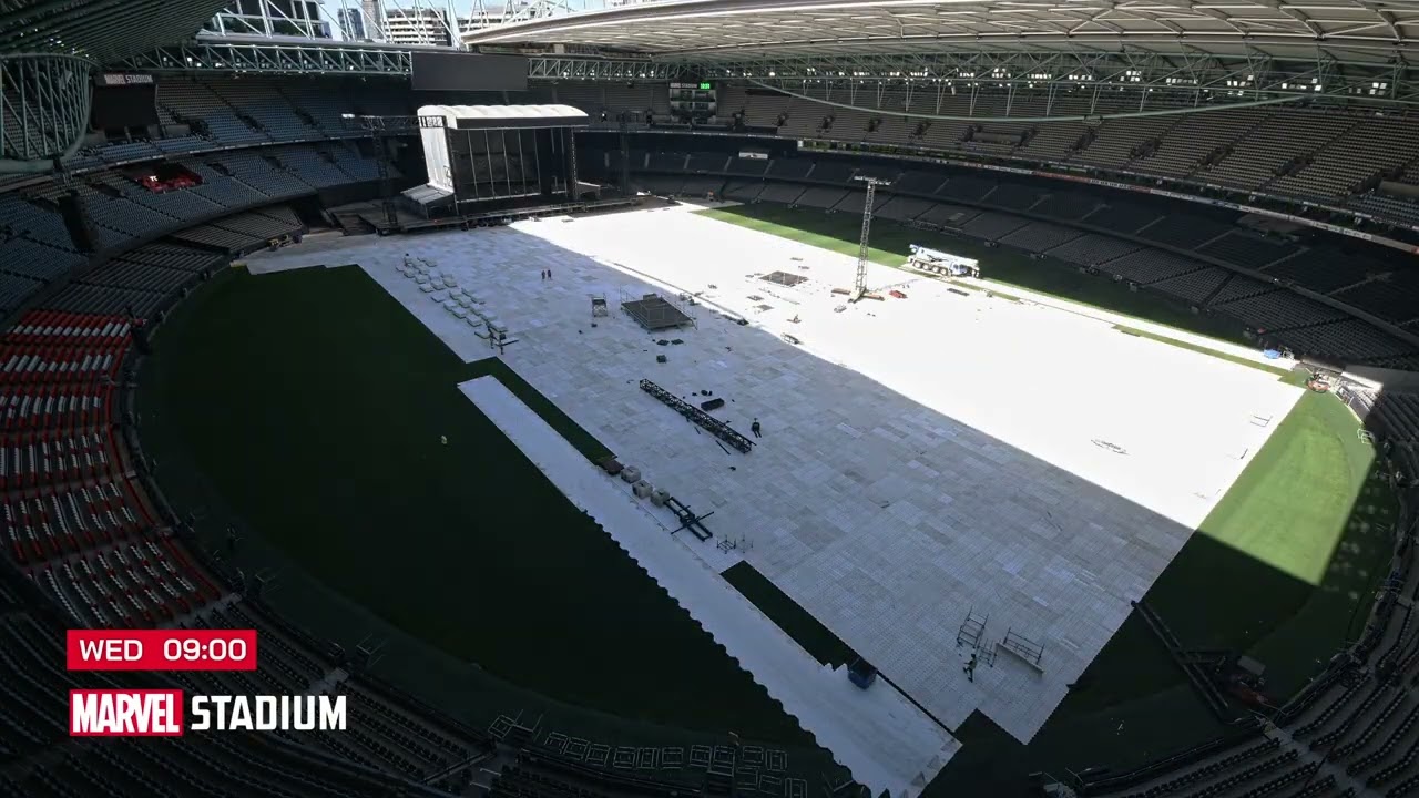 Marvel Stadium transforms for P!NK's Summer Carnival Tour