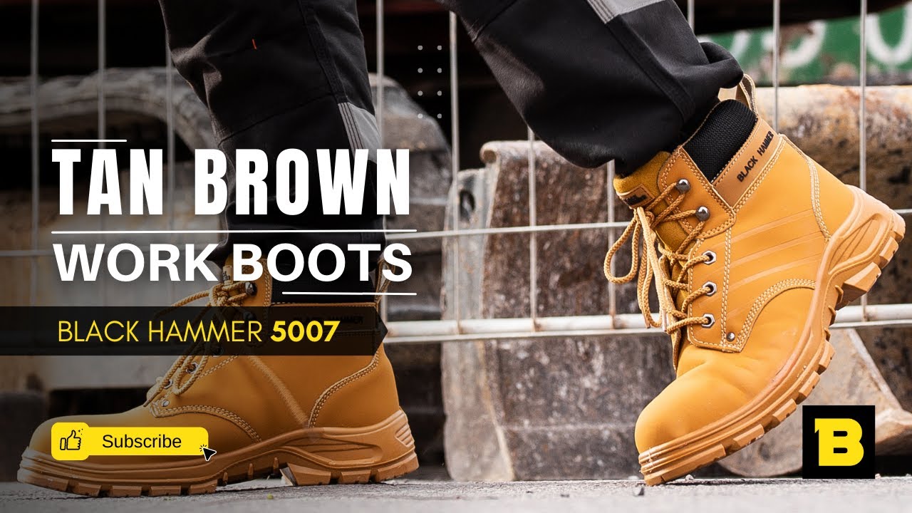 Men's Steel Toe Cap Work Shoes S3 SRC Ankle Leather Safety Boots Brown Black Hammer 5007