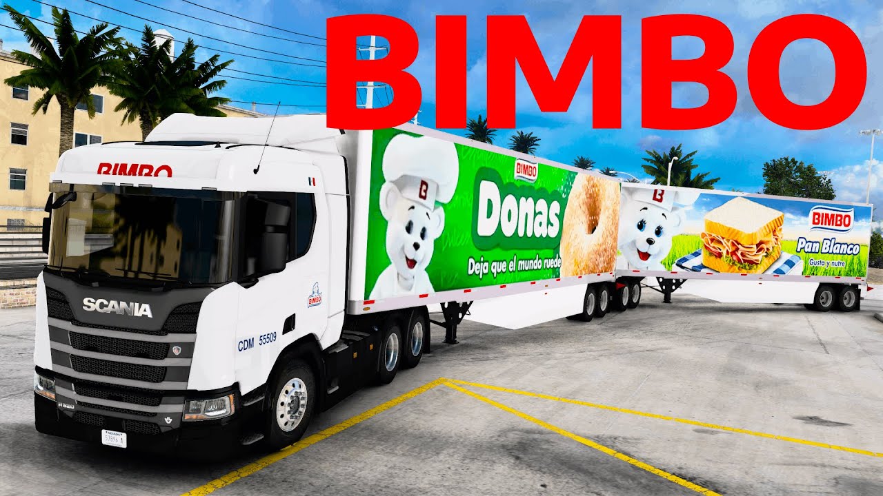 Repartidor de Pan BIMBO Full SCANIA Doble REMOLQUE! SLP - JALISCO México! American Truck Simulator