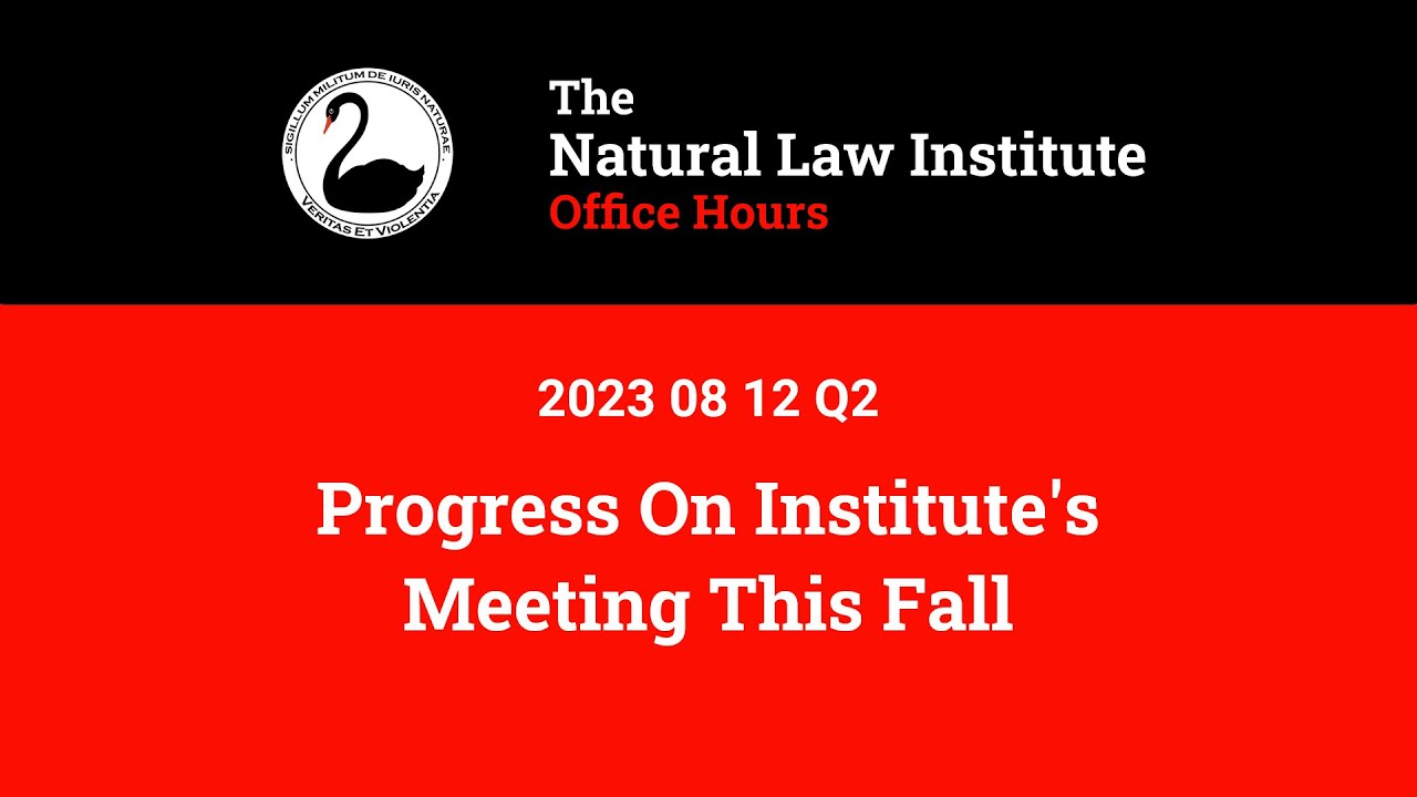 2023 08 12 Q2 Progress On Institute s Meeting This Fall