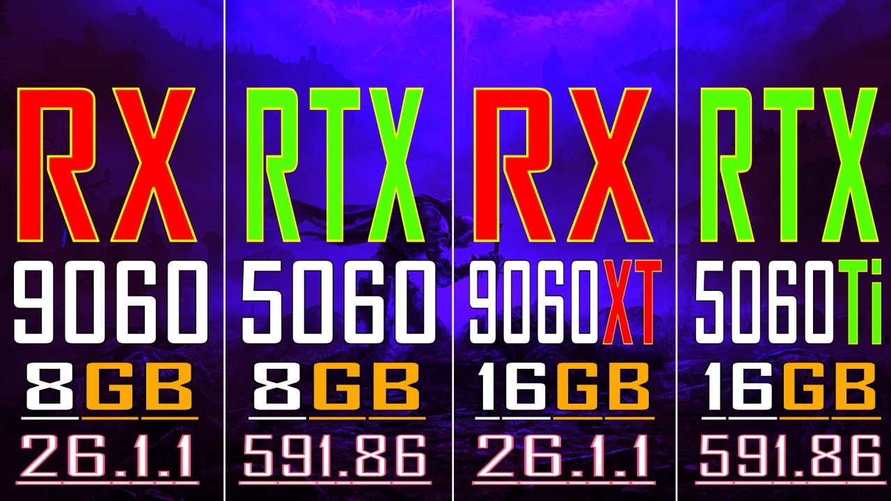 RX 9060 vs RTX 5060 vs RX 9060XT vs RTX 5060Ti || PC GAMES TEST ||