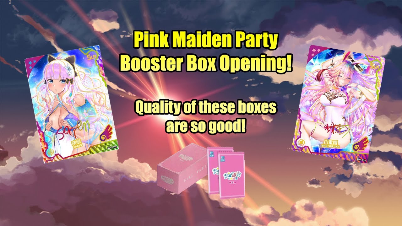 These Pink Maiden Party boxes are fun to open! Swimsuit waifu cards~