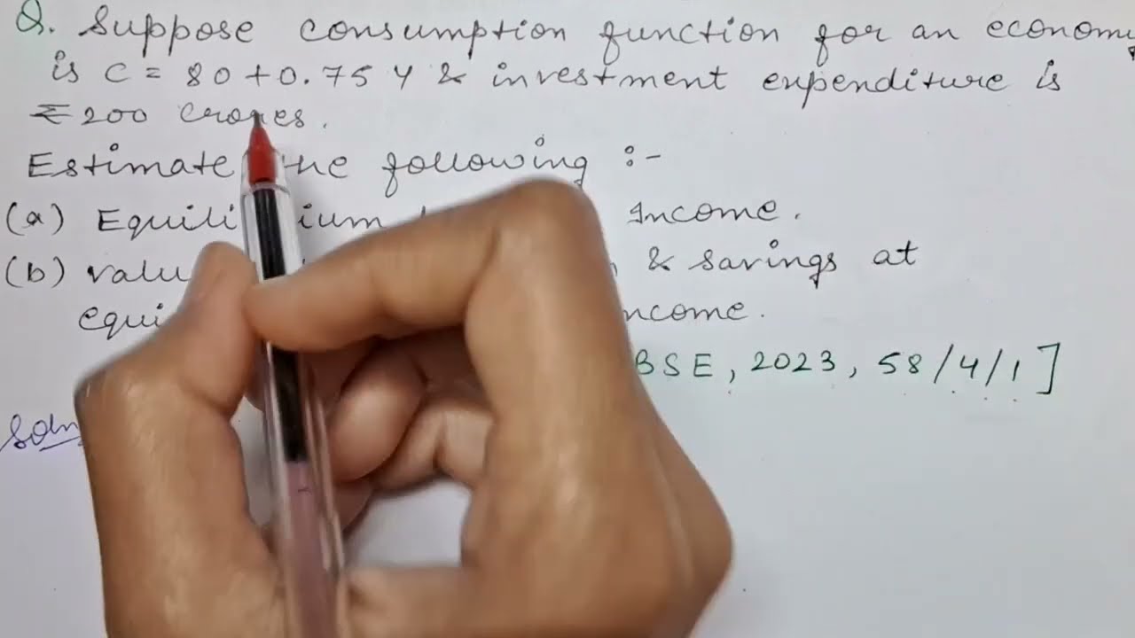 How to calculate Equilibrium Level of Income | How to calculate Consumption & Savings | #class12th