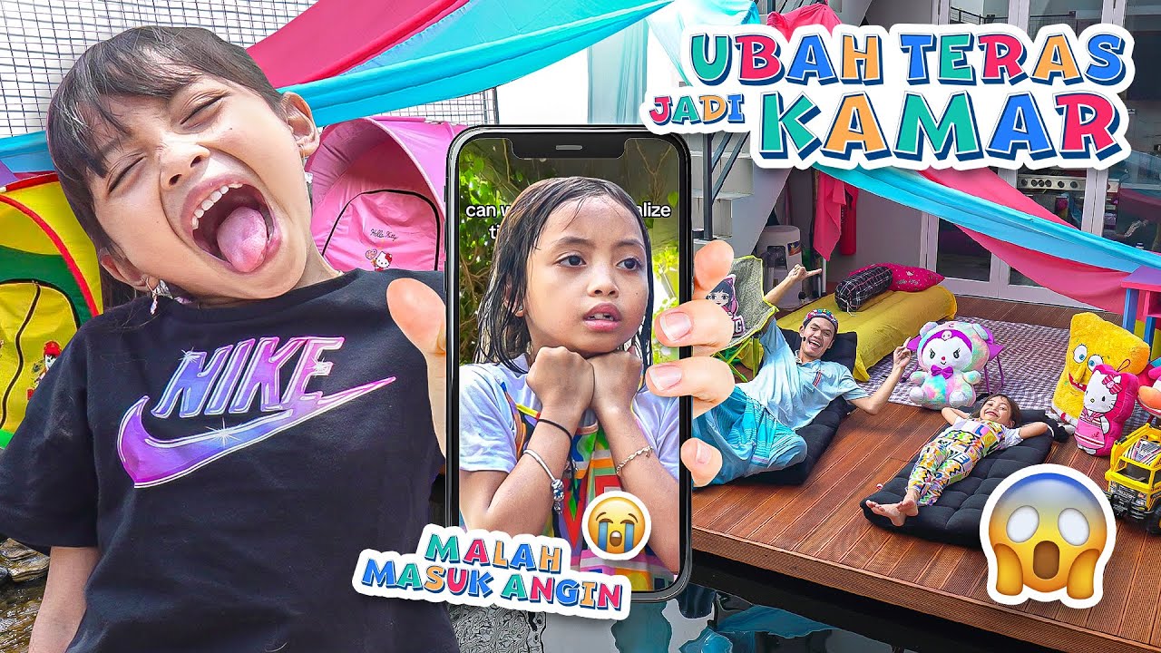 LEIKA RUBAH TERAS JADI KAMAR 😍 CHALLENGE LEIKA DAN TOMPEL BIKIN KAMAR BARU MALAH SAKIT